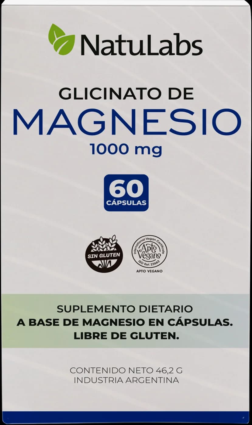 Glicinato de magnesio NatuLabs, caja de frente