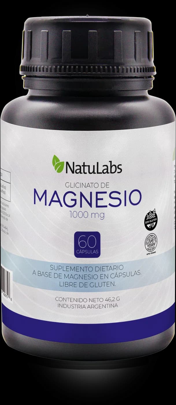 Glicinato de magnesio NatuLabs, frasco de frente