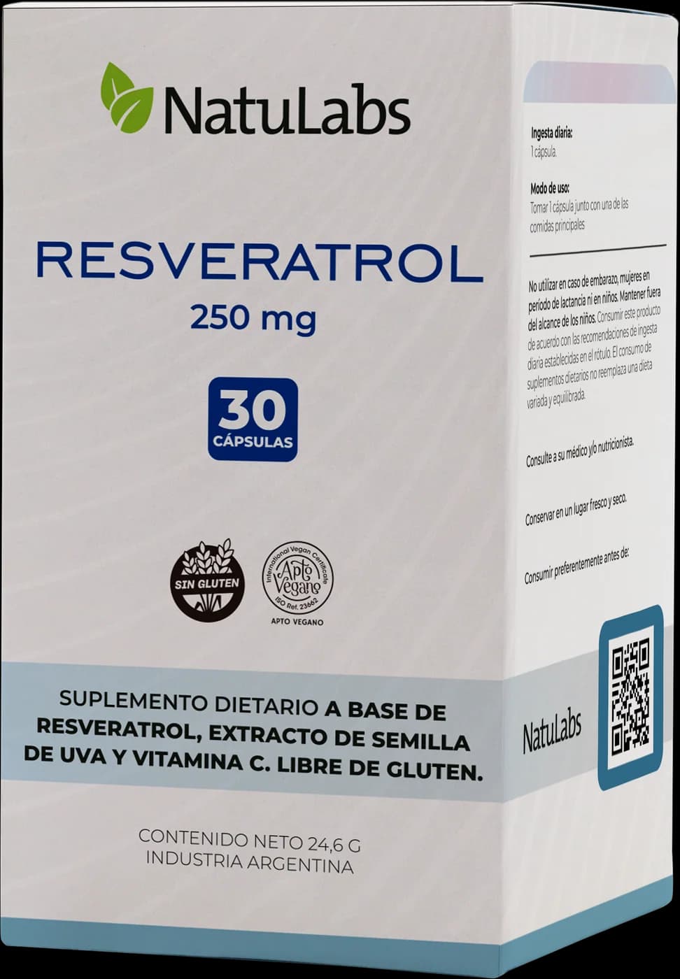 Resveratrol NatuLabs, caja en perspectiva