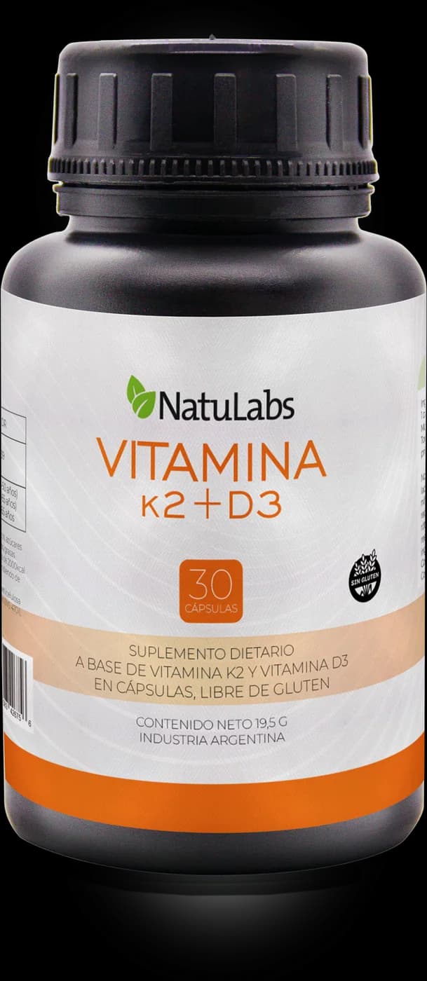 Vitamina K2 + D3 NatuLabs, frasco de frente